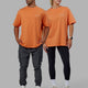 Duo wearing Unisex Taylor Tee Oversize - Tangerine