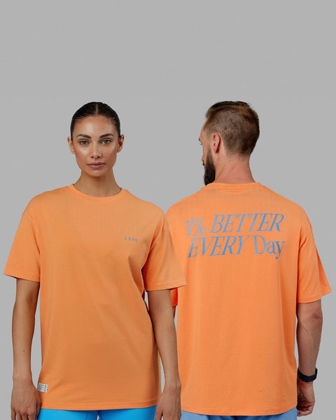Unisex VS6 FLXCotton Tee Oversize - Tangerine-Azure Blue