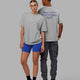 Duo wearing VS4 FLXCotton Tee Oversize - Light Grey Marl-Power Cobalt