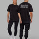 Duo wearing Unisex VS5 FLXCotton Tee Oversize - Black-White