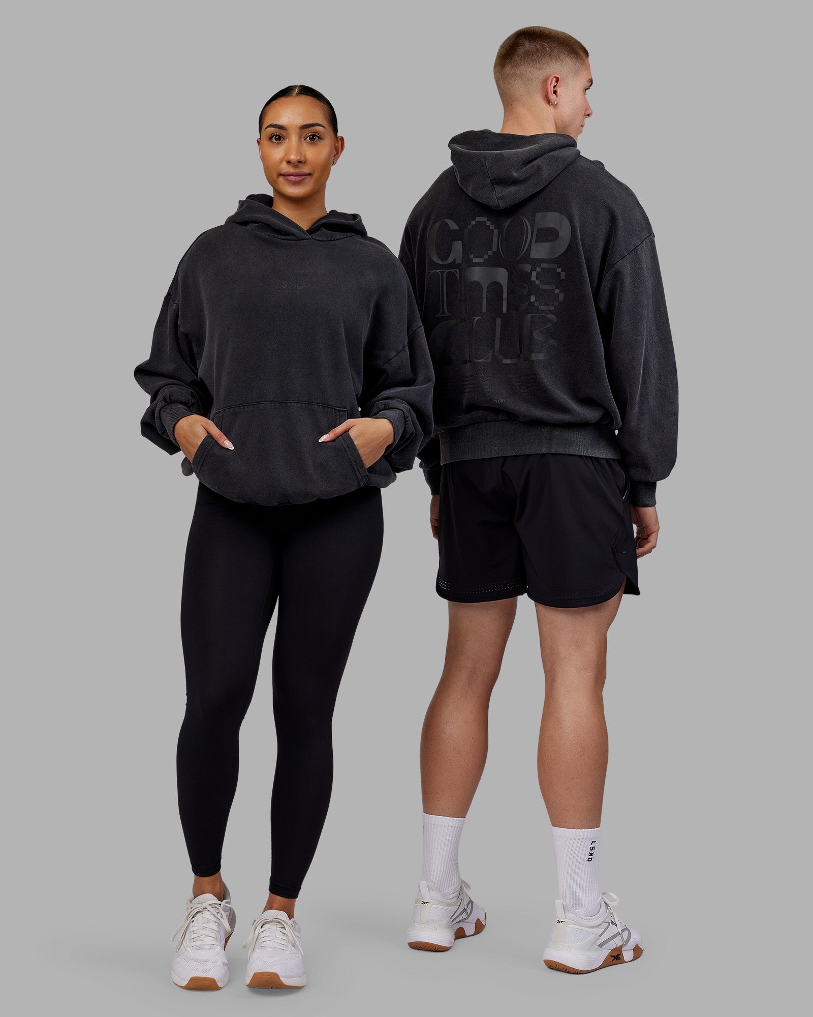 Variation Washed Oversized Hoodie - Black-Black | LSKD