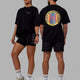 Duo wearing Unisex We Rise Together FLXCotton Tee Oversize - Black