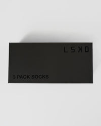 Endurance Crew Socks 3 Pack Box - White-Black-Chocolate Martini