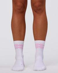 Enjoy the Journey Fast Performance Quarter Socks - White-Marshmallow