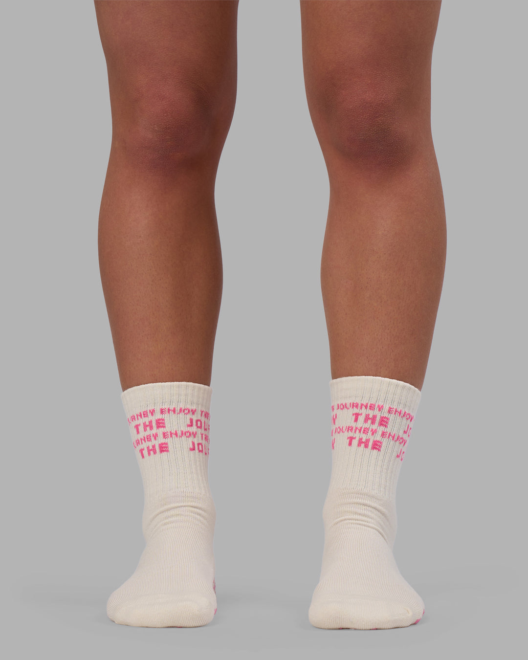 Enjoy the Journey Pilates Grip Socks - Off White-Ultra Pink