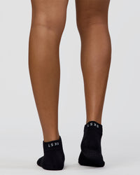 Fast Performance Ankle Socks - Black-White
