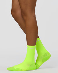 Fast Performance Crew Socks 2.0 - Lime Glo-White