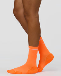 Fast Performance Crew Socks 2.0 - Neon Orange-White