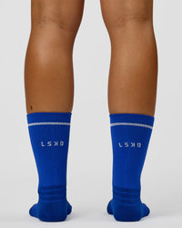 Fast Performance Crew Socks 2.0 - Electric Indigo-White