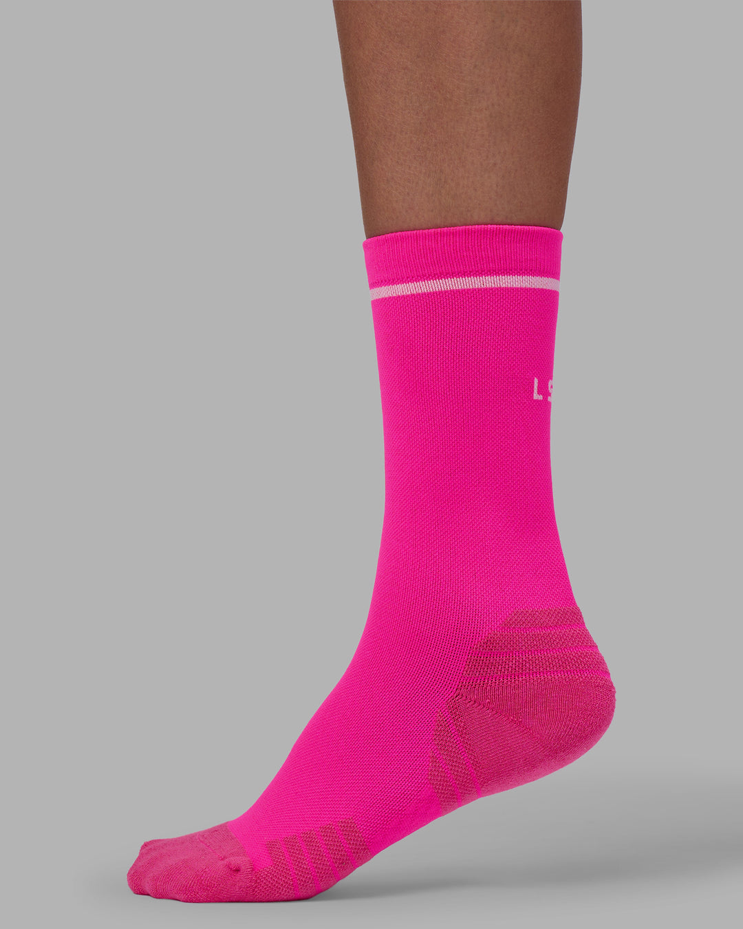 Fast Performance Crew Socks - Neon Pink-White