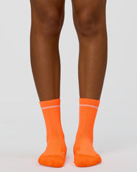 Fast Performance Quarter Socks 2.0 - Neon Orange-White