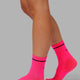 Fast Performance Quarter Socks - Neon Pink-Black