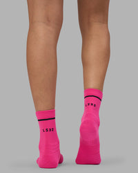 Fast Performance Quarter Socks - Ultra Pink-Black
