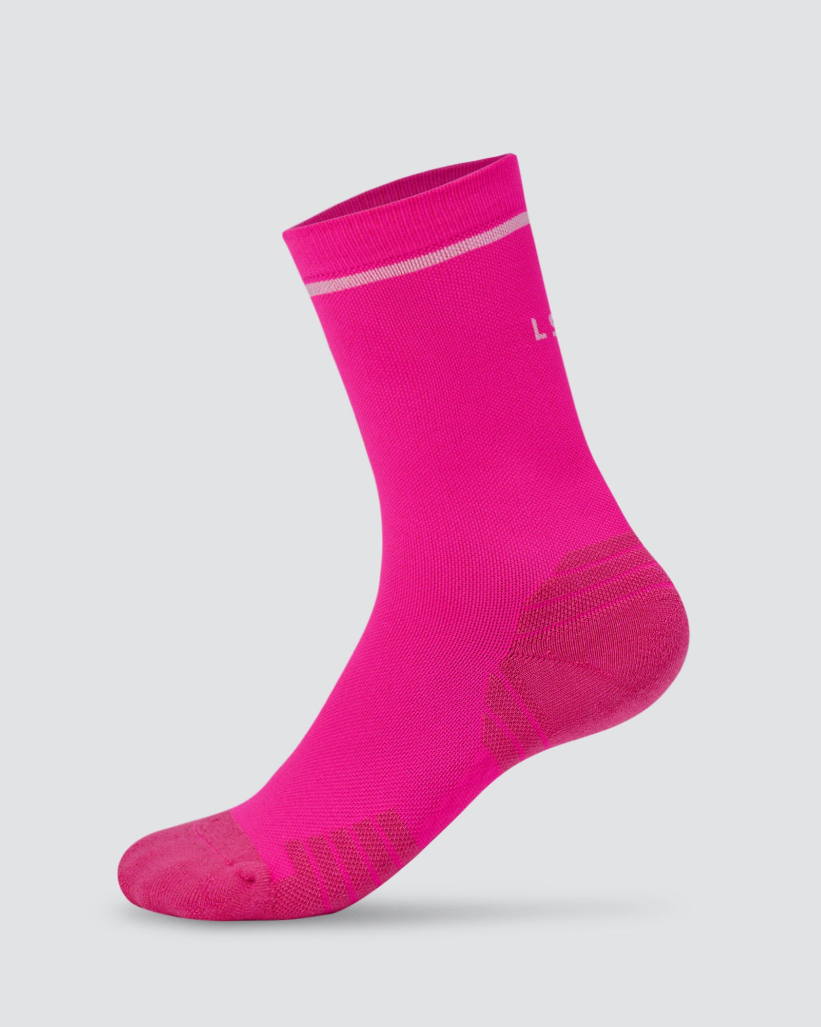 Fast Performance Crew Socks 2.0 - Neon Pink-White