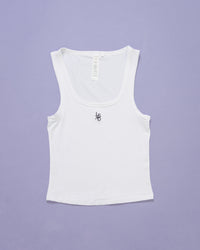 Go-To FLXCotton Scoop Neck Tank - White-Black | Thumbnail Index: 4