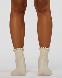 Frill Quarter Sock - Ivory