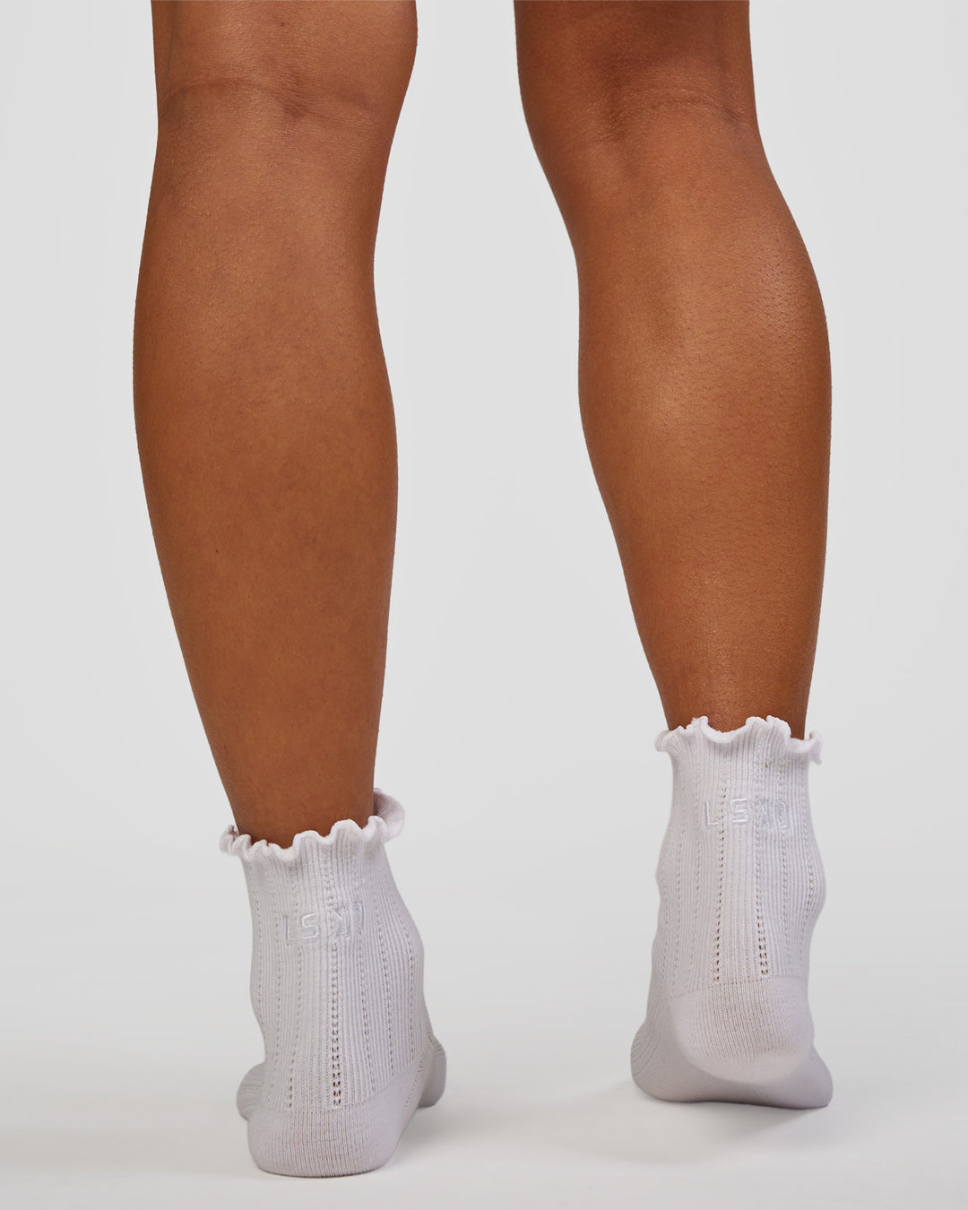 Frill Quarter Sock - White