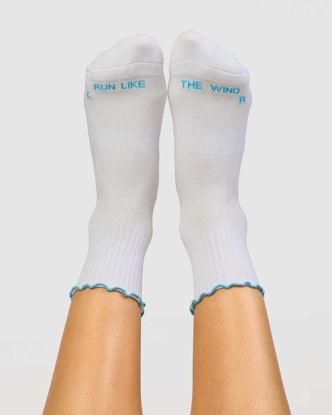GG - Fast Frill Quarter Sock - GG- White-Baltic Sea