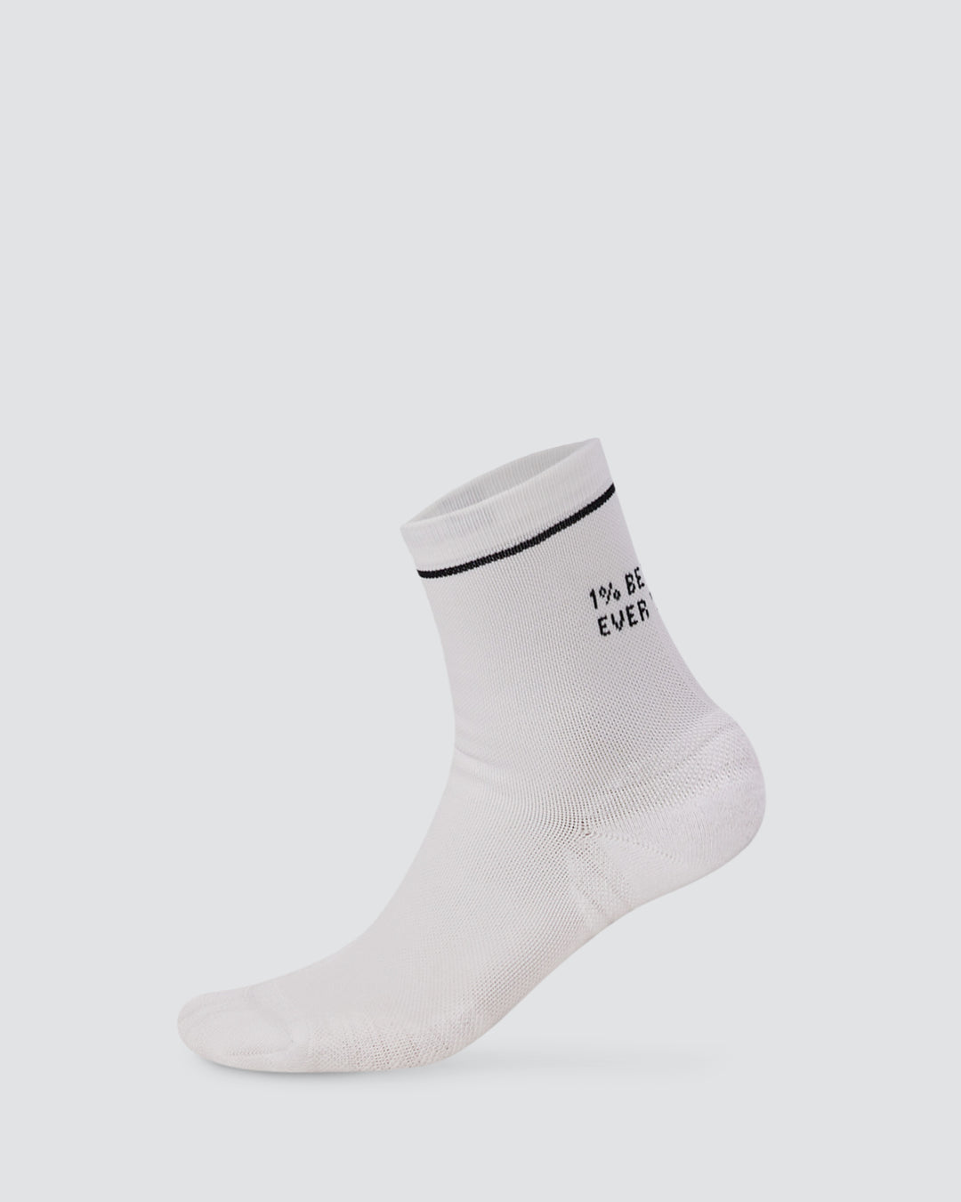 1% Better Performance Quarter Socks - White-Black