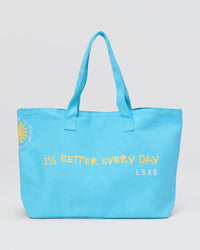 Hold It All Canvas Tote - Baltic Sea-Lemon