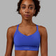 Women Wearing Interval Sports Bra - Power Cobalt