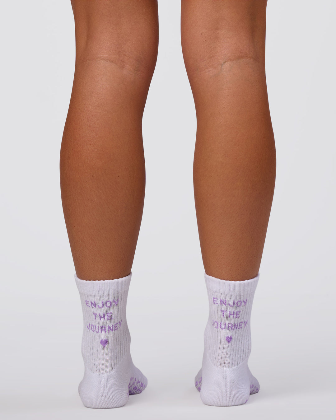 Journey Pilates Grip Socks - White-Pale Lilac