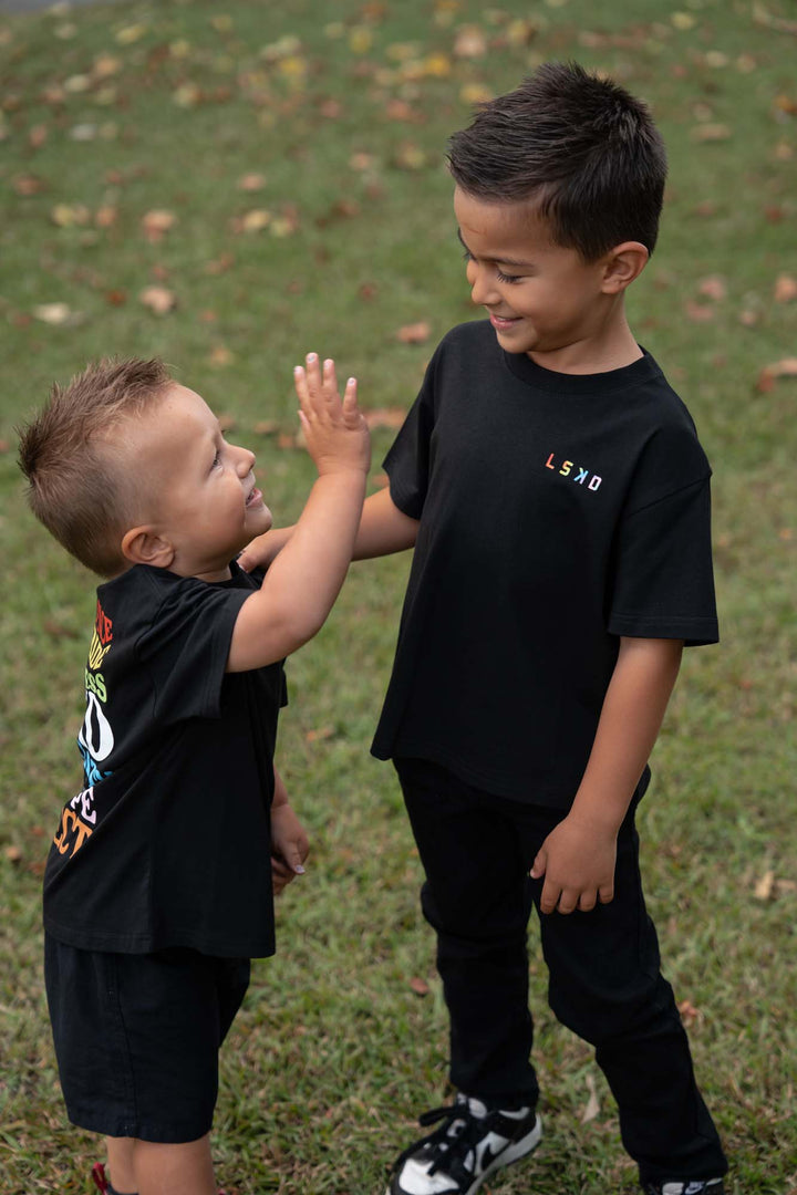 Boys wearing Kids Amplify Tee - Black