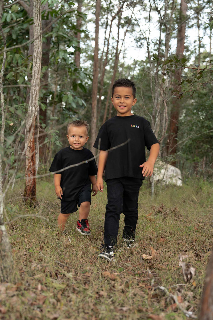 Boys wearing Kids Amplify Tee - Black