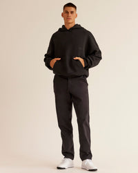 Man wearing All Day ZeroCrease™  Regular Pant - Black | Model:Jackson | Size:34