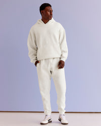 Man wearing Base Oversized Hoodie - Silver Marl | Model:Paabio | Size:L