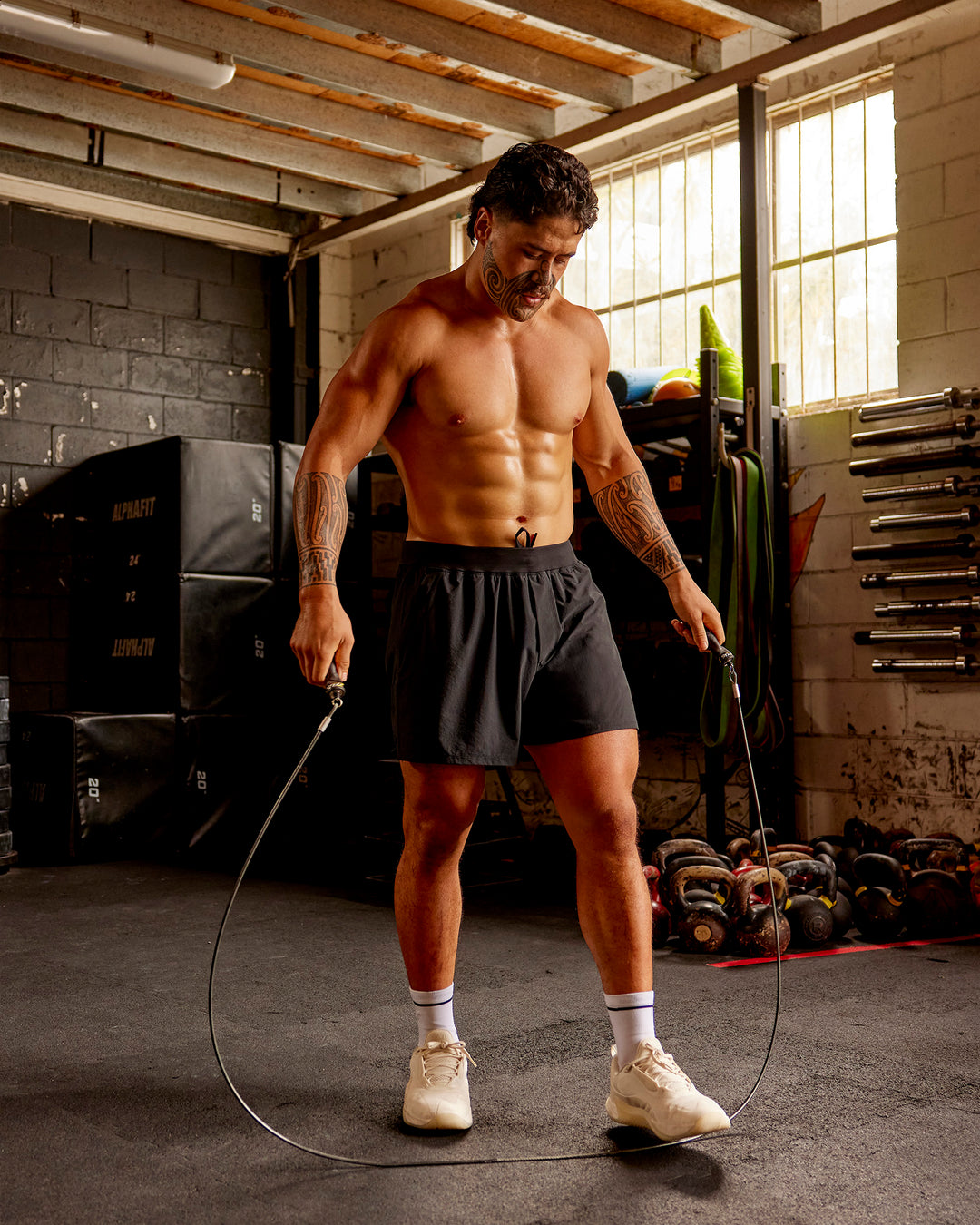 Man wearing Functional Training 5" Short - Black | Model:Hiko | Size:L