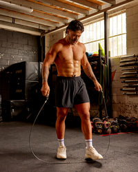 Man wearing Functional Training 5" Short - Black | Model:Hiko | Size:L