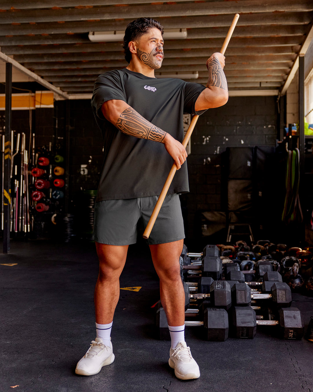 Man wearing Functional Training 5" Short - Dark Storm | Model:Hiko | Size:L