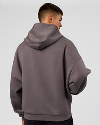 Man wearing AfterDark ZeroCrease Oversized Hoodie - Duskstone | Model:Jackson | Size:L