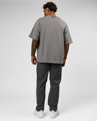 Man wearing AfterDark ZeroCrease Oversized Tee - Storm Front | Model:Xav | Size:L