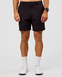 Man wearing All Day ZeroCrease™ Regular 8" Short - Black | Model:Liam | Size:34