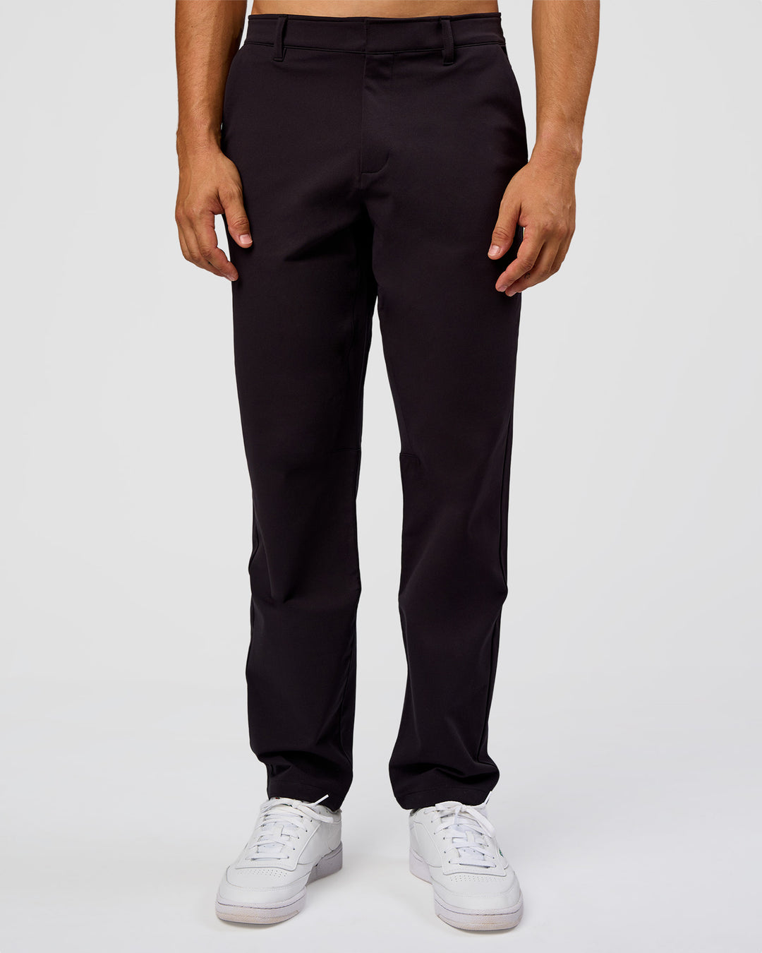Man wearing All Day ZeroCrease™  Regular Pant - Black | Model:Jackson | Size:34
