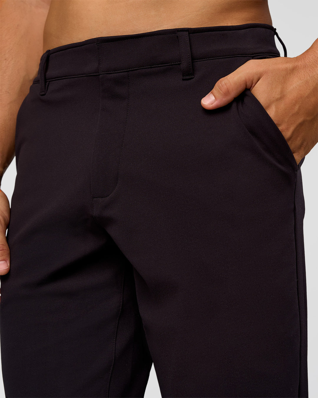 Man wearing All Day ZeroCrease™  Regular Pant - Black | Model:Jackson | Size:34