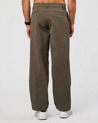 Man wearing All Day ZeroCrease™ Wide Leg Pant - Walnut Grey | Model:Liam | Size:L