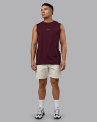 Man wearing Base FLXCotton Tank - Cherry Lacquer | Model:Kaelyb | Size:L
