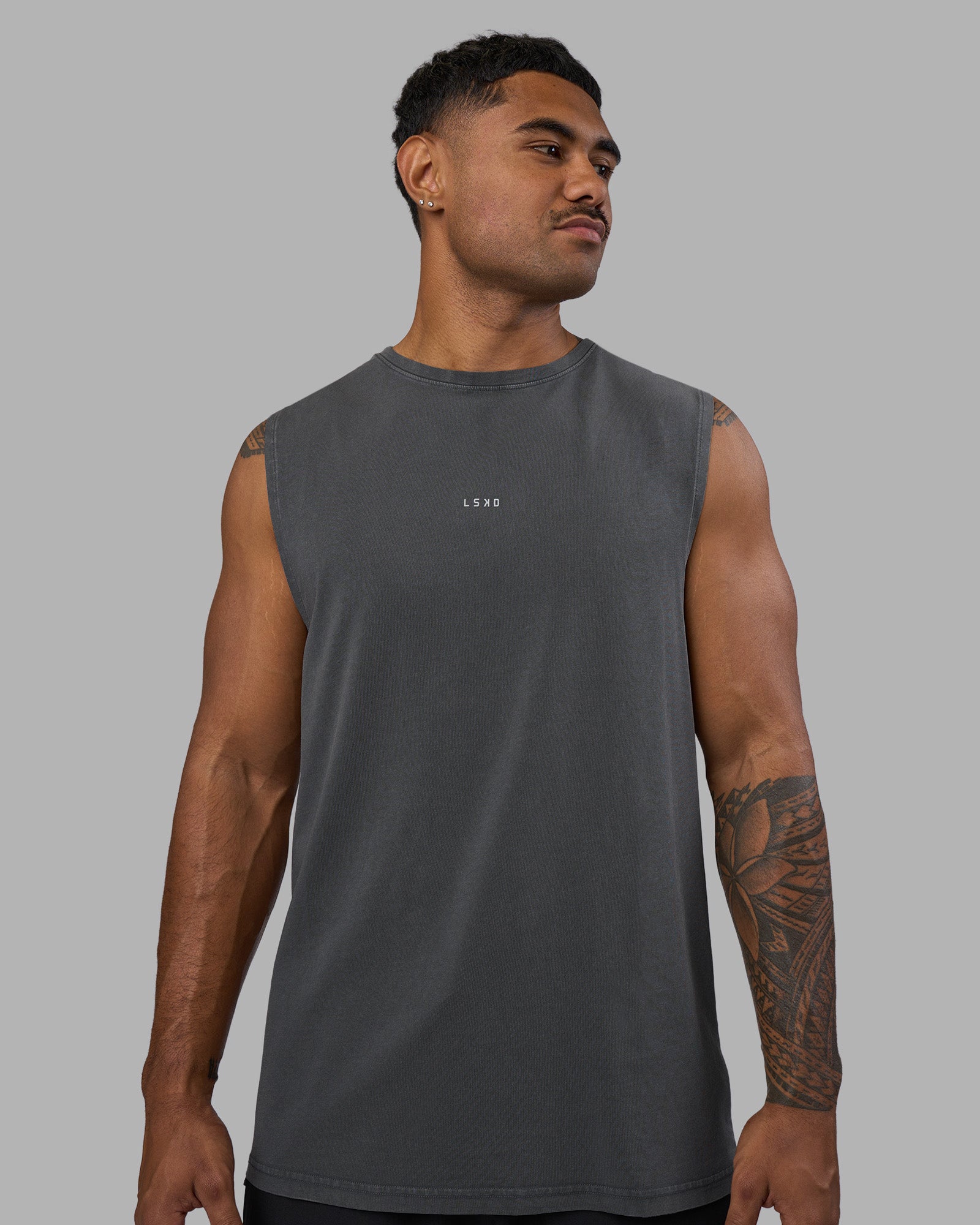 Base FLXCotton Tank - Dark Storm Washed | LSKD
