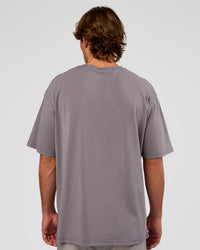Man wearing Base FLXCotton Tee Oversized - Duskstone Washed | Model:Marcus | Size:L