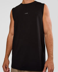 Man wearing Base Heavyweight FLXCotton Tank Regular Fit +2cm - Black | Model:Marcus | Size:L
