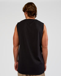 Man wearing Base Heavyweight FLXCotton Tank Regular Fit +2cm - Black | Model:Marcus | Size:L