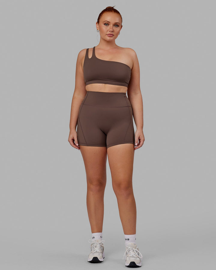 Woman wearing Bend X-Short Tight - Peppercorn