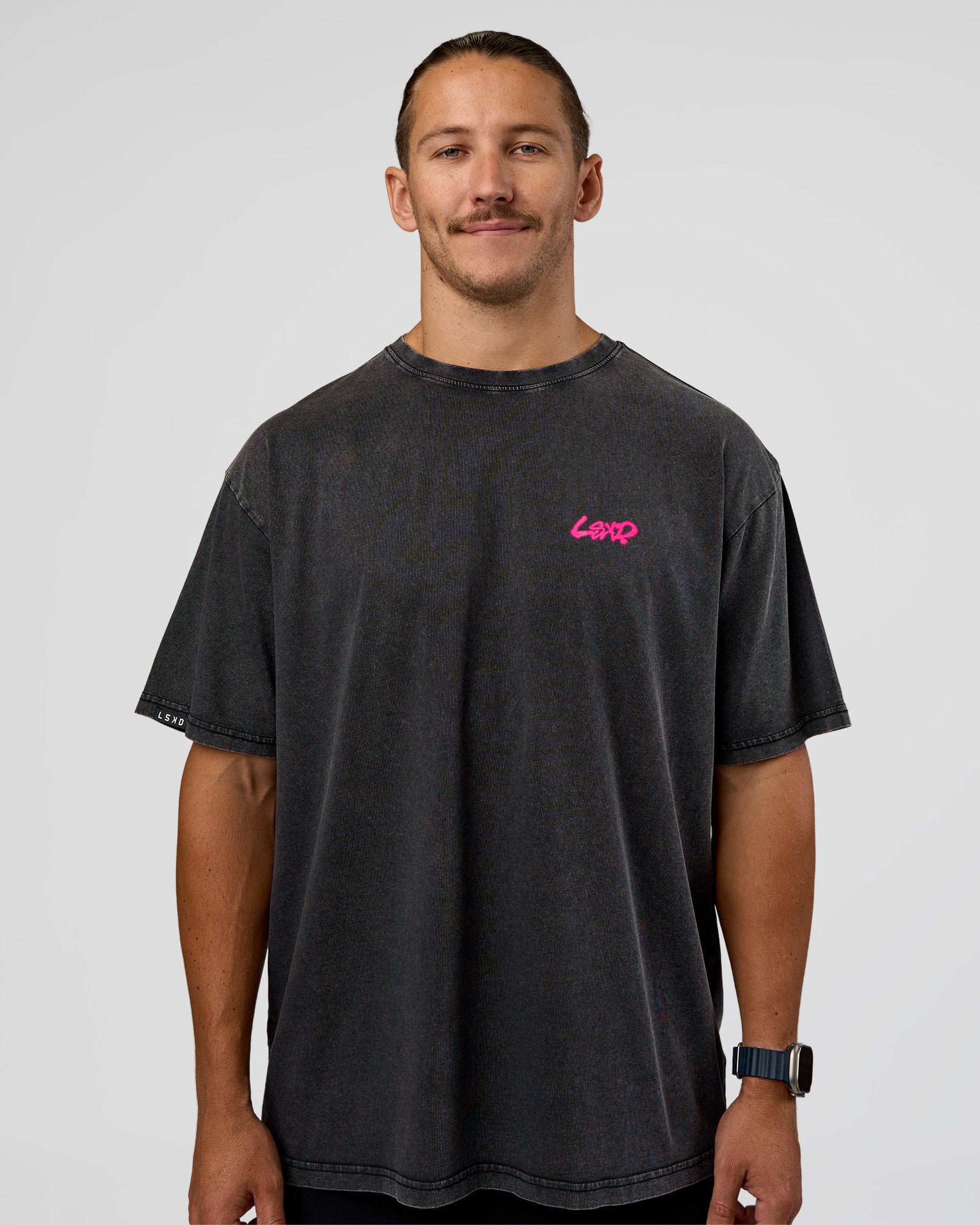Break Through FLXCotton Oversized Tee - Black Washed-Plum Caspia