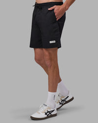 Man wearing Daily 7" Short - Black-White | Model:Brandon | Size:L