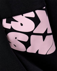 Man wearing Deconstructed Fleece Hoodie - Caviar-Marshmallow-Pale Lilac | Model:Xav | Size:L