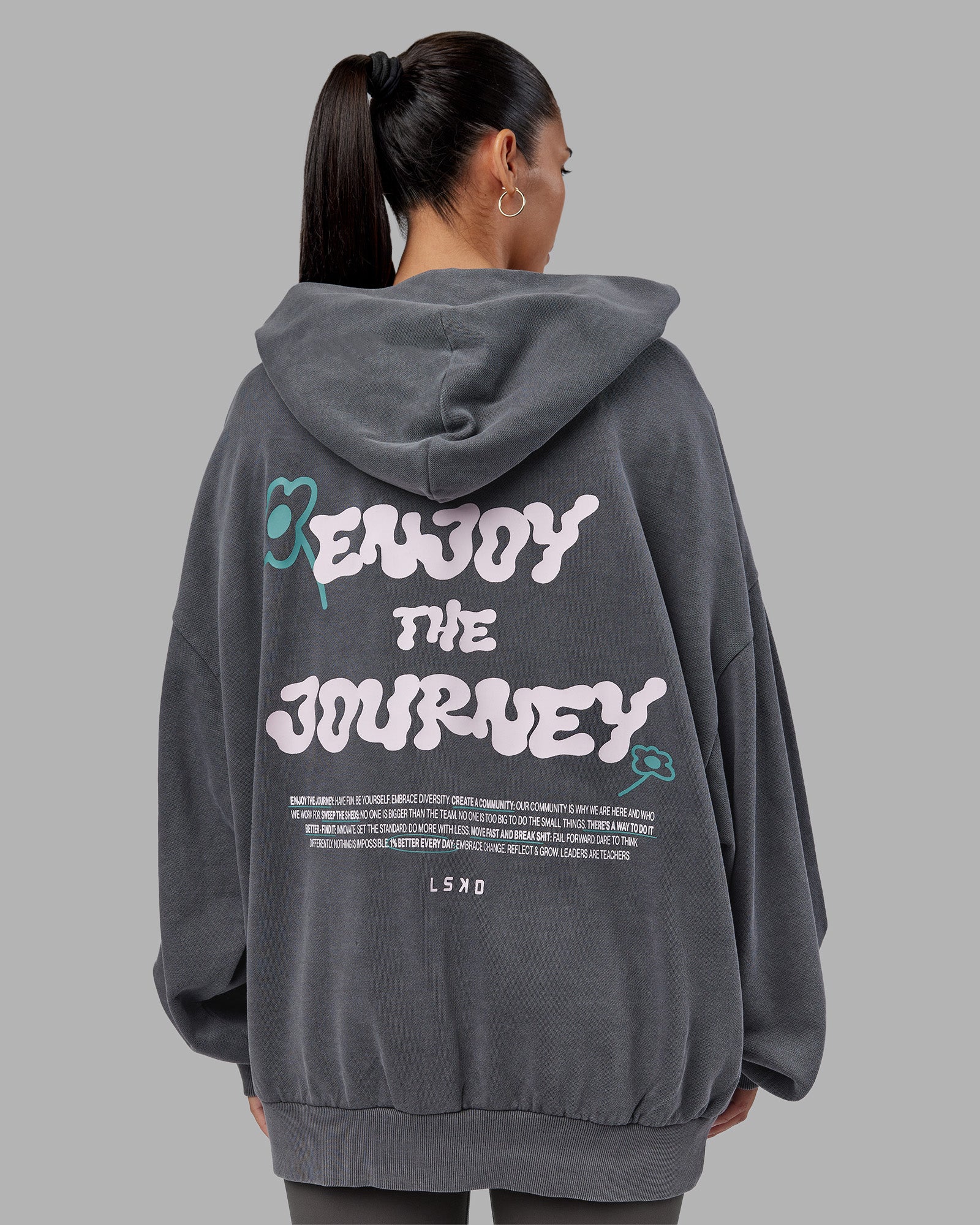 ETJ Values Washed Unisex Oversize Hoodie - Dark Storm-Light