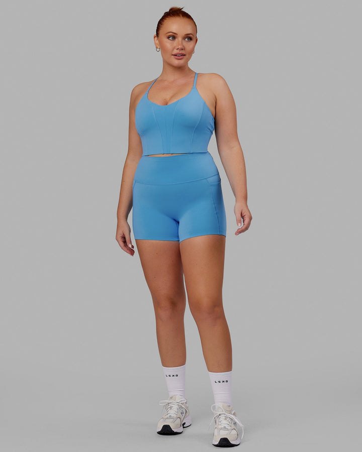 Woman wearing Elixir X-Short Tight With Pockets - Azure Blue
